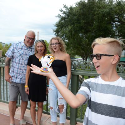 Surprised by Chip at Epcot